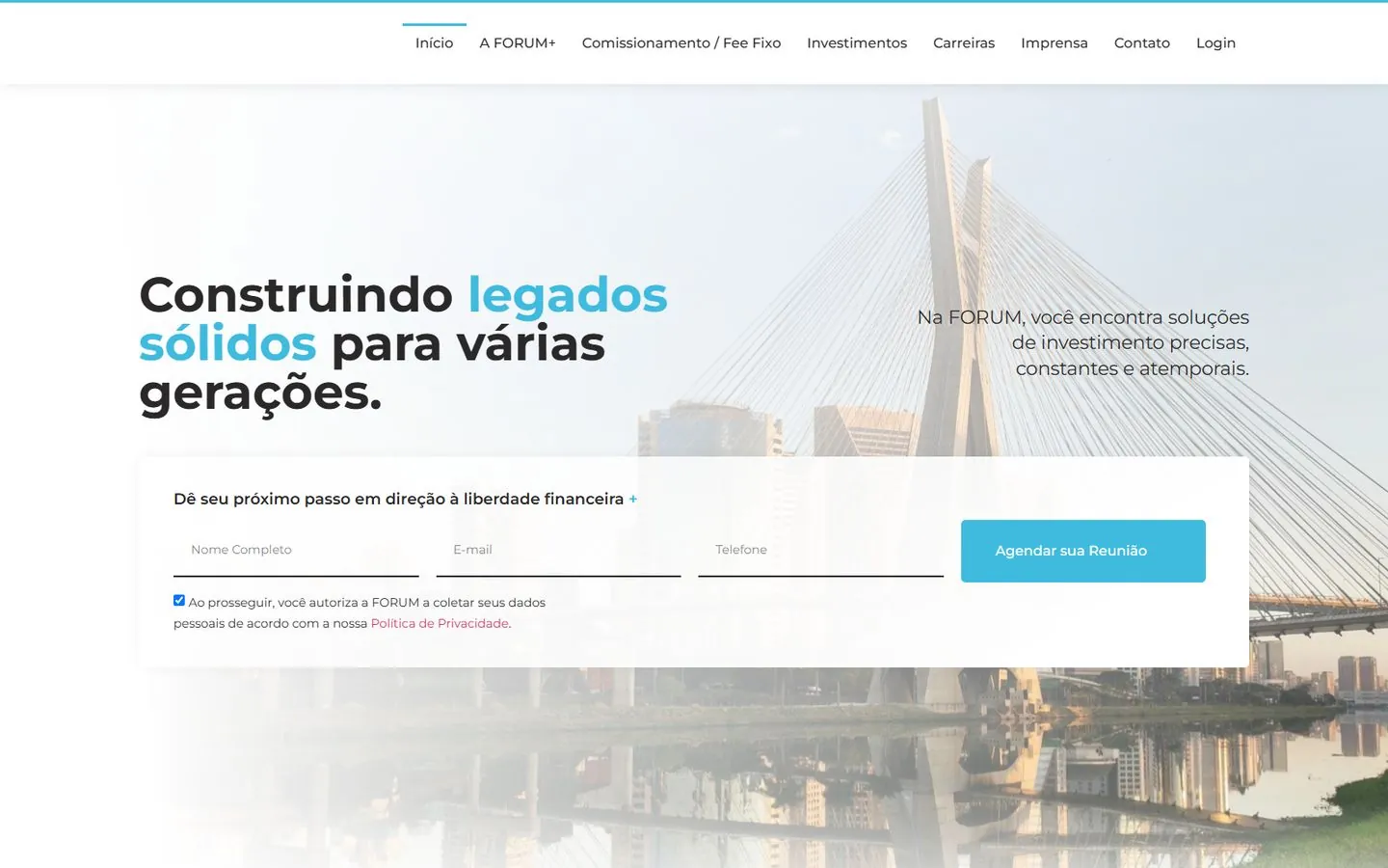 Site FORUM Investimentos